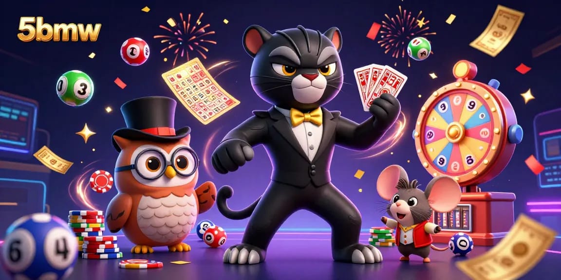 Play exciting games at 5bmw with colorful elements and delightful casino characters.