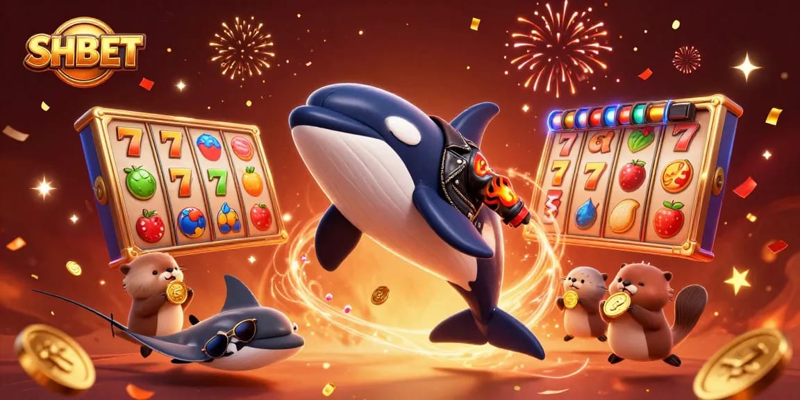 Experience thrilling gameplay with SHBET's vibrant illustration featuring lively sea creatures and casino elements.