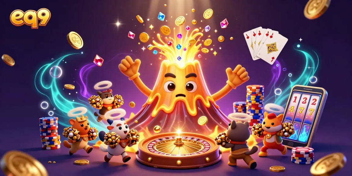 Experience thrilling moments at eq9 casino with a dynamic eruption of coins and treasures!