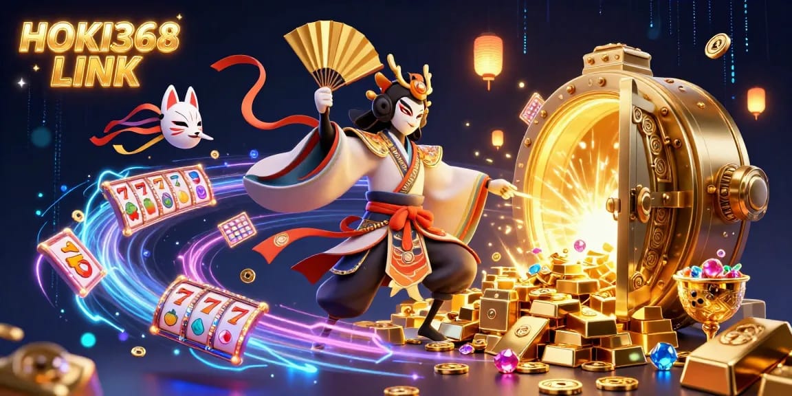 Win big with HOKI368 LINK in this vibrant casino scene full of games and treasures.