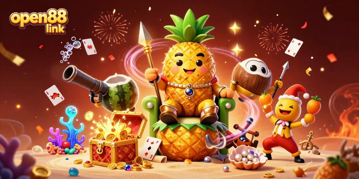 Experience the excitement of gaming with open88 link at a vibrant beach casino scene.