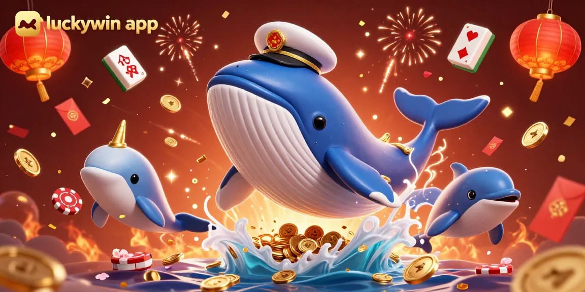 Engage with the luckywin app casino experience featuring playful characters in a vibrant scene.