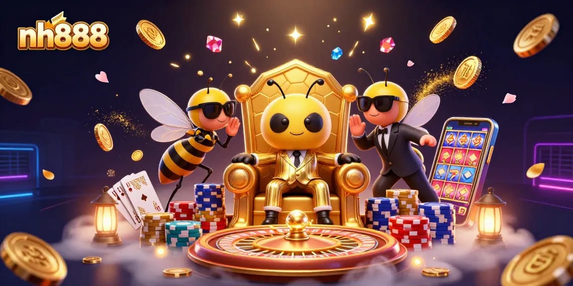 Experience winning strategies with nh888 in this vibrant online casino illustration.