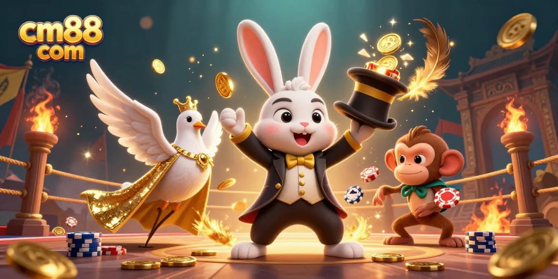 Engage in thrilling gameplay at cm88 com with vibrant characters and exciting casino elements, showcasing magic and fun.