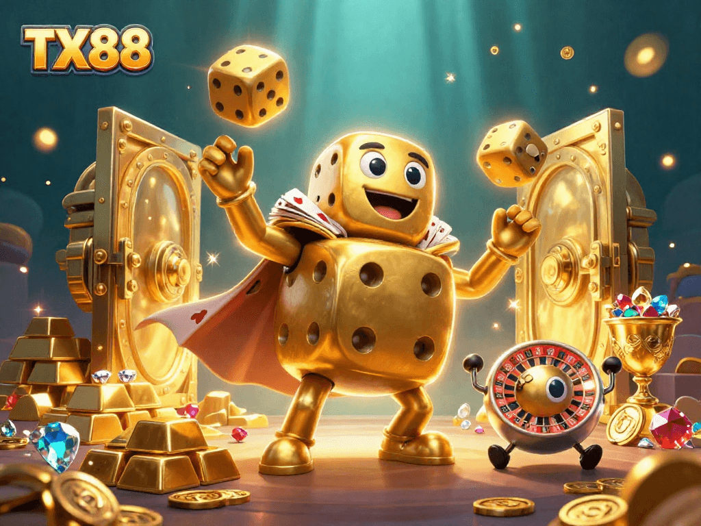 Experience winning streaks at TX88 with a dazzling illustration of an engaging casino adventure.