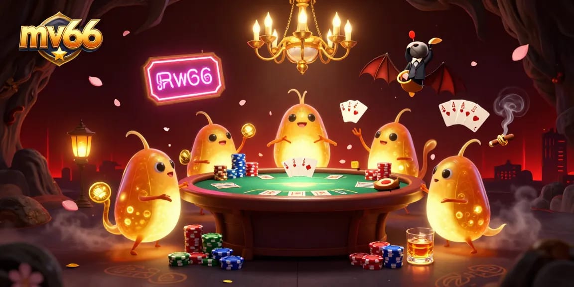 Experience thrilling gameplay with mv66 as glowworms illuminate a vibrant cave casino scene.