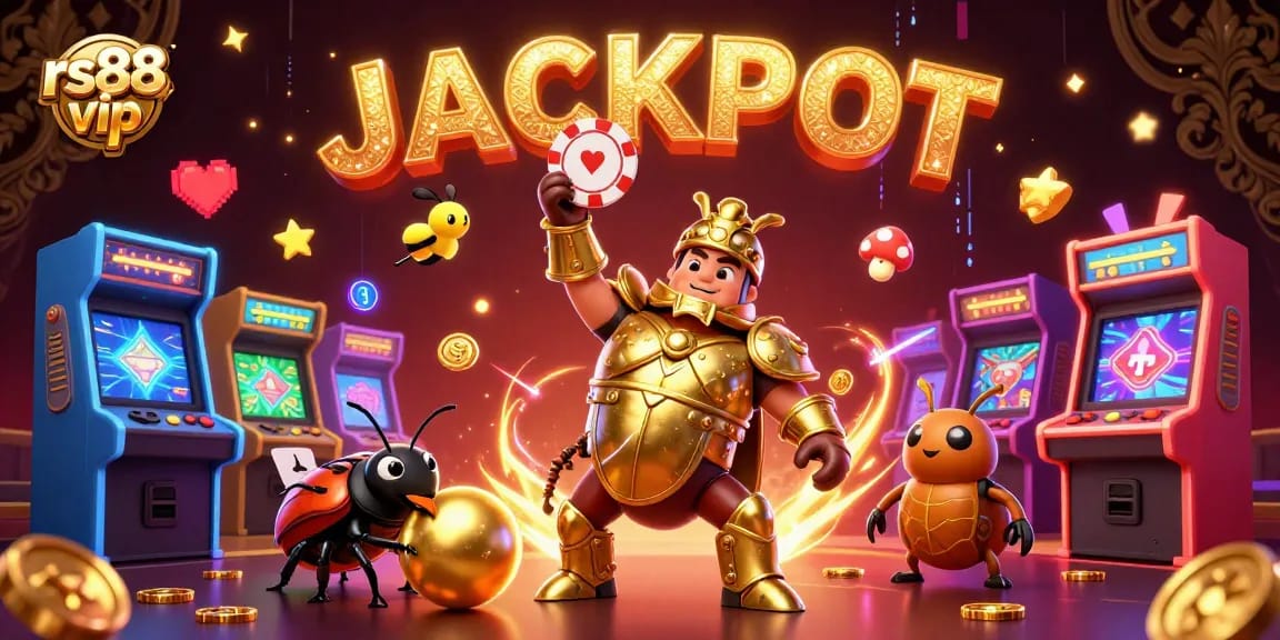 Experience a thrilling moment with rs88 vip as the hercules beetle celebrates a casino jackpot.