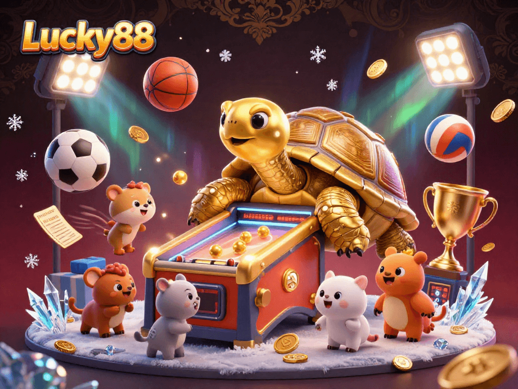 Experience exhilarating gameplay at Lucky88 with a vibrant 3D casino scene featuring exciting betting elements and dynamic characters.