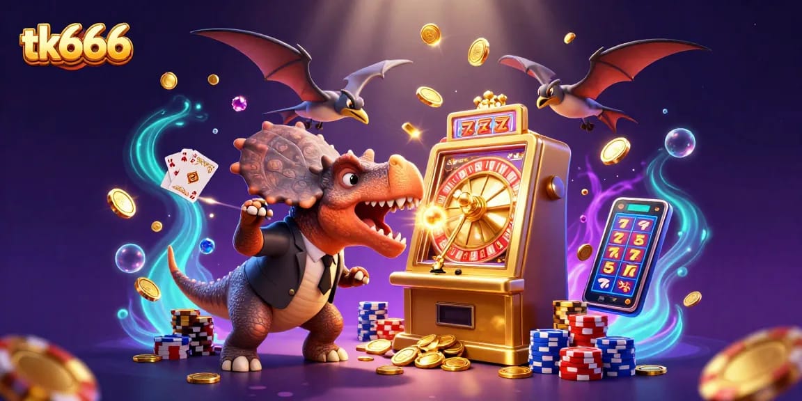 Experience thrilling jackpots with tk666 and vibrant casino scenes featuring dynamic characters and games.
