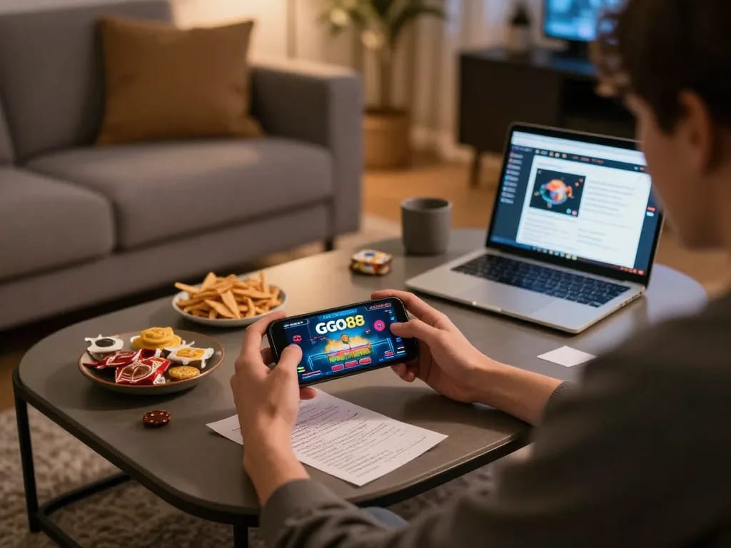 Engaged player using Go88 mobile casino app for an immersive gaming experience
