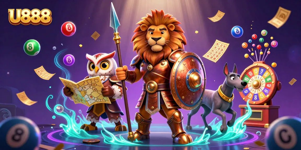 Engage with the thrilling U888 gaming experience, showcasing dynamic slots gameplay alongside vibrant lottery balls.