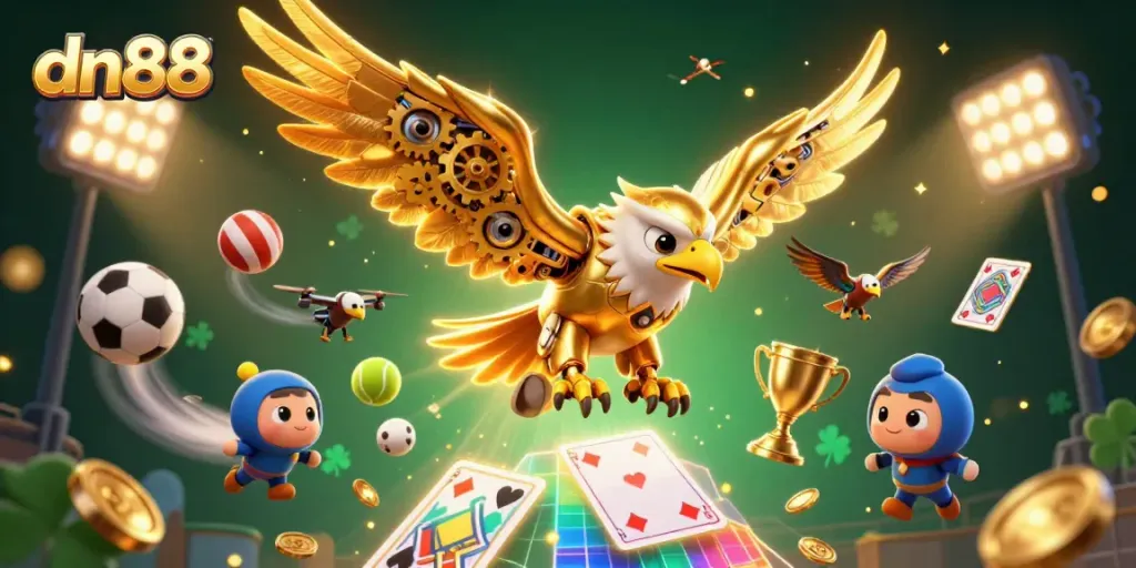 Experience the thrill of dn88 with vibrant, dynamic casino-themed 3D illustrations.