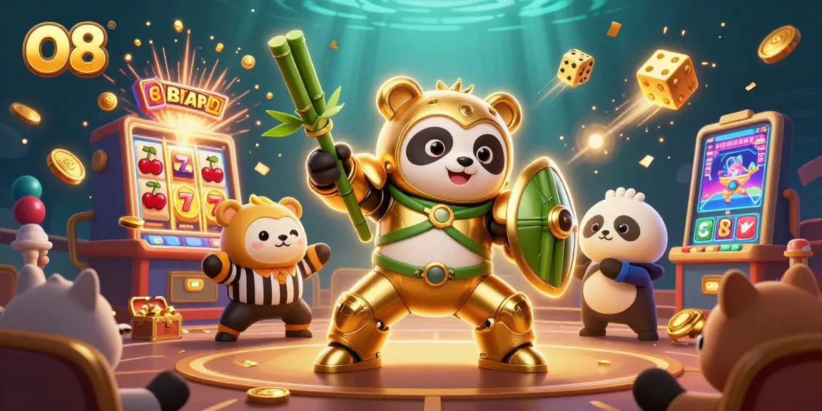 O8 energizes players with a thrilling jackpot celebration scene, showcasing winning slots and excitement.
