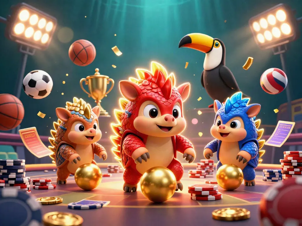 Engage with U888's thrilling gaming scene featuring colorful pangolins and exciting casino action.
