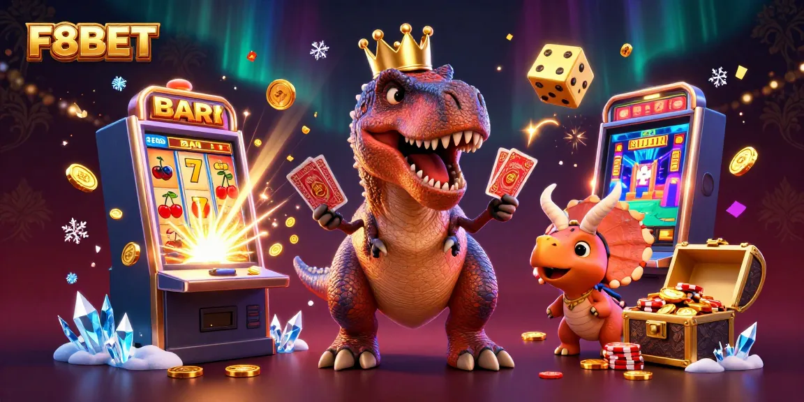 Join the fun at F8BET with playful characters in an exciting casino jackpot scene.