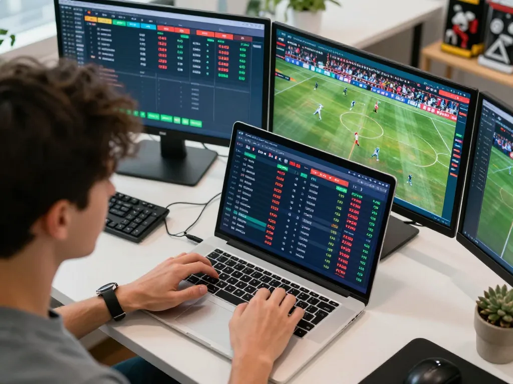 Strategic sports betting session on OKFUN, featuring live odds and statistics analysis