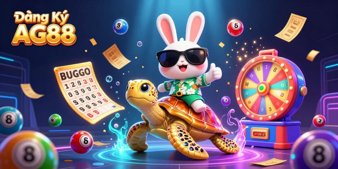 Engage with Đăng Ký AG88 through a vibrant, colorful illustration showcasing exciting casino games and elements.