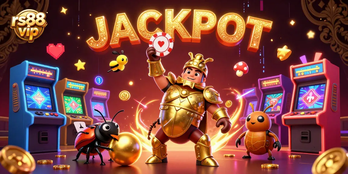 Experience a thrilling moment with rs88 vip as the hercules beetle celebrates a casino jackpot.