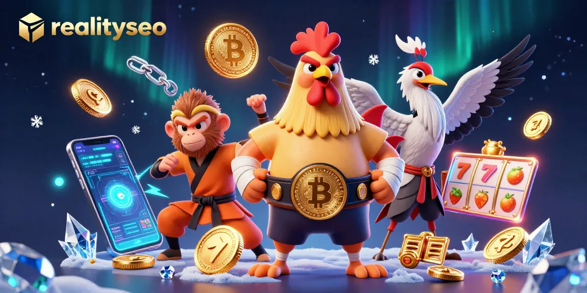 Engage with realityseo on exhilarating slot gameplay illustrated by martial artists and crypto elements.