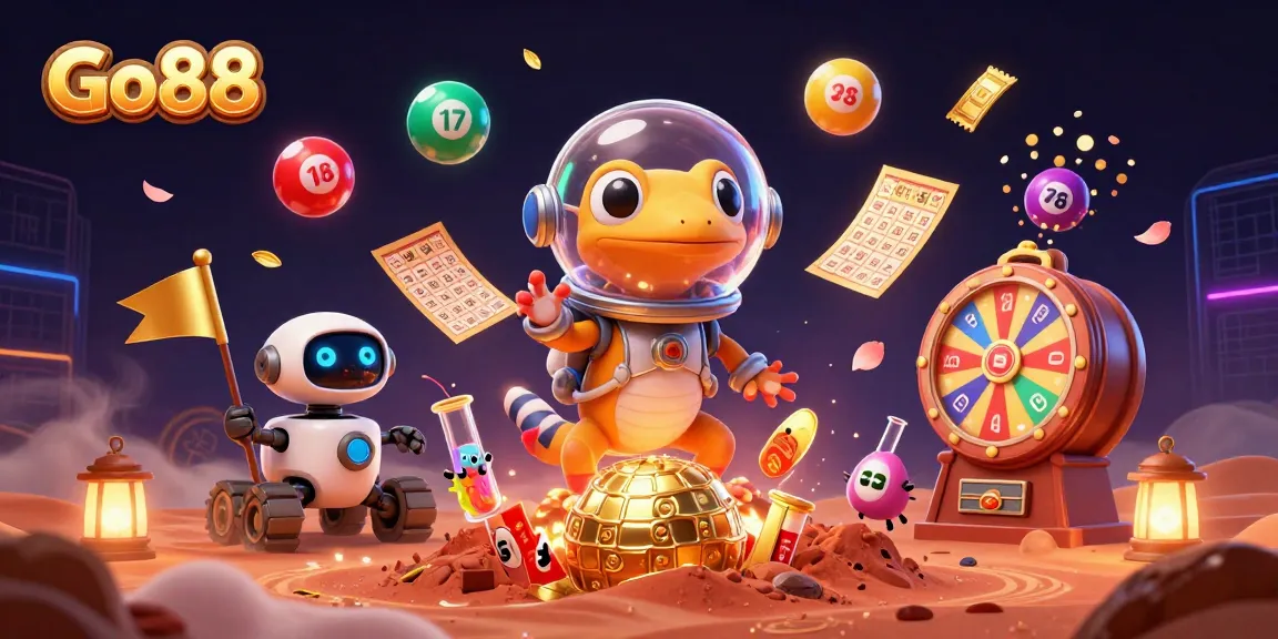 Experience the excitement of Go88 with a fun-filled 3D Martian adventure featuring vibrant casino elements.