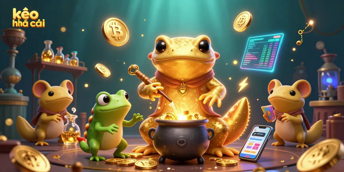 Engage with the thrilling kèo nhà cái experience as a golden salamander alchemist creates gold coins.