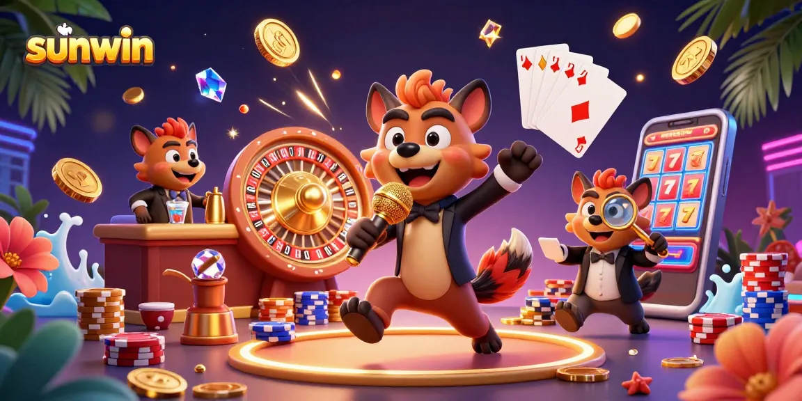 Win big at sunwin with vibrant casino hyenas in a dynamic comedy club setting.